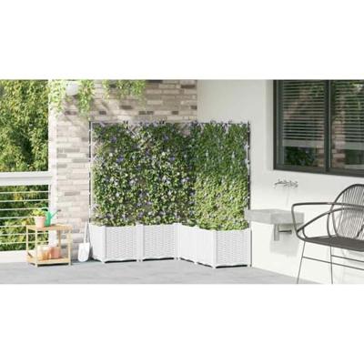 VidaXL Tuin bloempot 5 pcs wit 120 x 120 x 143 cm staal