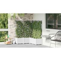 VidaXL Tuin bloempot 5 pcs wit 120 x 120 x 143 cm staal - thumbnail