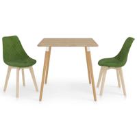 vidaXL 3-delige Eethoek lichtgroen - thumbnail
