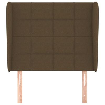 Hoofdbord met randen 103x23x118/128 cm stof donkerbruin