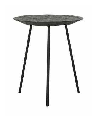 DTP Home Bijzettafel 'Jupiter' Teakhout, 40cm, kleur Zwart