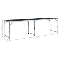 VidaXL Campingtafel inklapbaar 240x60 cm aluminium grijs - thumbnail