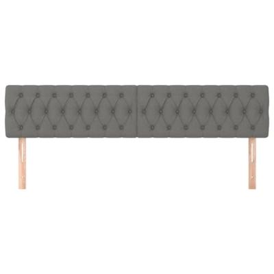 Hoofdborden 2 st 90x7x78/88 cm stof donkergrijs