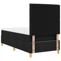 Boxspringbed met matras met hoofdeinde Zwart 100 x 200 cm Stof - thumbnail