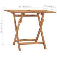 Tuintafel inklapbaar 90x60x75 cm massief teakhout - thumbnail
