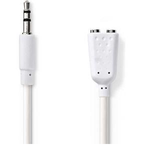 Nedis CAGP22100WT02 Stereo-audiokabel 3,5 Mm Male - 2x 3,5 Mm Male 0,2 M Wit