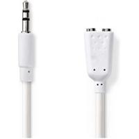 Nedis CAGP22100WT02 Stereo-audiokabel 3,5 Mm Male - 2x 3,5 Mm Male 0,2 M Wit - thumbnail