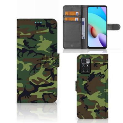 Xiaomi Redmi 10 | Telefoon Hoesje | Army Dark | Portemonnee hoesje Xiaomi Redmi 10 | Telefoon Hoesje | Army Dark | Portemonnee hoesje