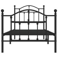 Bedframe met hoofd- en voeteneinde metaal zwart 90x200 cm - thumbnail