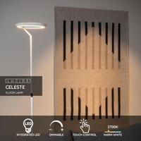 Lucide CELESTE - Vloerlamp - Ø 28 cm - LED Dimb. - 1x21W 2700K - Wit - thumbnail