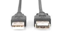 Digitus AK-300202-018-S USB-kabel USB 2.0 USB-A stekker, USB-A bus 1.80 m Zwart - thumbnail