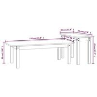 2-delige Salontafelset massief grenenhout grijs - thumbnail