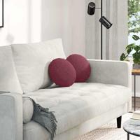 VidaXL Zitkussens 2 pcs wijnrood ø30 x 13 cm stof - thumbnail