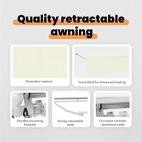 VidaXL Inklapbaar zonnescherm crème 350 x 200 cm - thumbnail