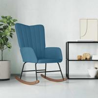 Schommelstoel fluweel blauw - thumbnail
