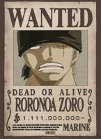 Poster One Piece - Wanted Zoro Wano 38x52cm - thumbnail
