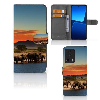 Xiaomi 13 Lite | Telefoonhoesje | Met pasjeshouder | Olifanten