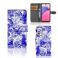 Telefoonhoesje met Naam Samsung Galaxy A33 5G Angel Skull Blauw - thumbnail