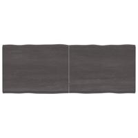 Tafelblad natuurlijke rand 160x60x(2-4)cm eikenhout donkerbruin - thumbnail