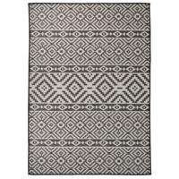 VidaXL Buitenkleed met patroon platgeweven 120x170 cm zwart - thumbnail