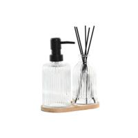 Badset Home ESPRIT Zwart Transparant Bamboe Kristal Modern 3 Onderdelen - thumbnail