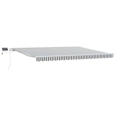 Luifel handmatig uittrekbaar en LED 450x300 cm antraciet en wit