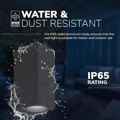 Selma Dimbare LED Wandlamp - 2x GU10 - IP65 - Up & Down Light - Vierkant - Zwart - Voor binnen en buiten