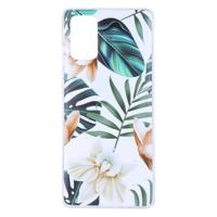 Shop4 - Samsung Galaxy S20 Hoesje - Zachte Back Case Bloemen en Bladeren - thumbnail