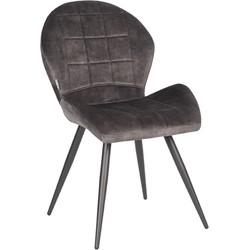 LABEL51 Eetkamerstoel Sil - Antraciet - Velours LABEL51 Eetkamerstoel Sil - Antraciet - Velours