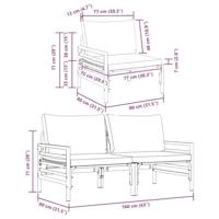 Buitenmeubelsets met kussen met kussen 2 pcs Antraciet - thumbnail