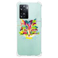 OPPO A57 | A57s | A77 4G Stevig | Bumper Hoesje | Cat Color - thumbnail
