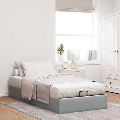 Bedframe zonder matras 100x200 cm stof lichtgrijs - thumbnail