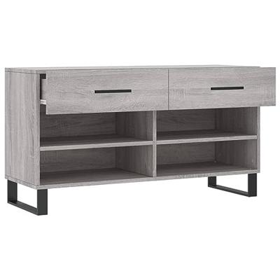 VidaXL Schoenenbank 102x35x55 cm bewerkt hout grijs sonoma eikenkleur