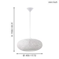 Eglo Landelijke hanglampCampilo 45cm wit - 93373 - thumbnail