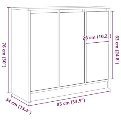Dressoir 85x34x76 cm spaanplaat Sonoma eikenkleurig