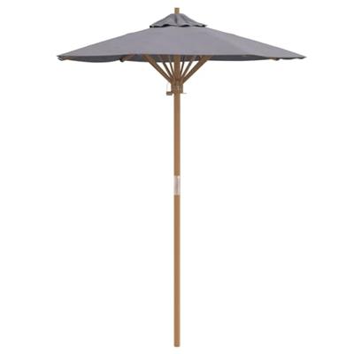 VidaXL Tuinparasol donkergrijs ø 270 x 260 cm bamboe VidaXL Tuinparasol donkergrijs ø 270 x 260 cm bamboe