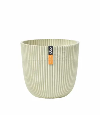 Capi nature groove bol bloempot 13x12 cm zaagsel beige