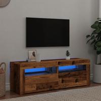 Tv-meubel met LED 120x35x40 cm bewerkt hout oud hout - thumbnail