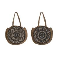 Handtas Dames DKD Home Decor Blauw Zwart Natuurlijk 36 x 12 x 36 cm (2 Stuks) - thumbnail