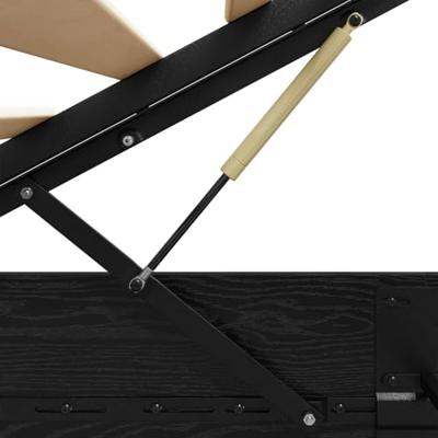 Ottoman Bedframe Zwart Eiken 193 x 120 x 25 cm Spaanplaat