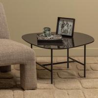 WOOOD Salontafel 'Vajen' Marmerlook, 80 x 60cm, kleur Zwart - thumbnail