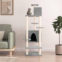 VidaXL Kattenmeubel met sisal krabpalen 154 cm lichtgrijs - thumbnail