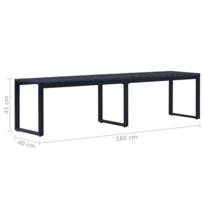 VidaXL Tuinbank 180 cm ps-plaat zwart