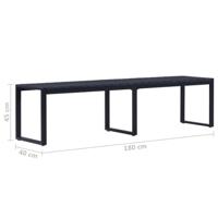 VidaXL Tuinbank 180 cm ps-plaat zwart - thumbnail