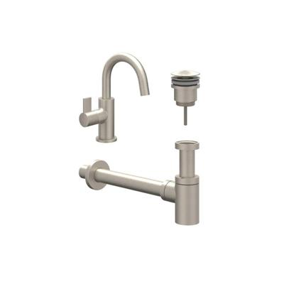 IVY Fonteinset - opbouw - draaibare uitloop - always open plug - Geborsteld nickel PVD 6901443
