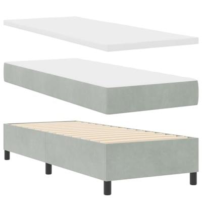 Boxspring bed met matras Lichtgrijs 80 x 200 cm Fluweel