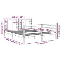 Bedframe zonder matras massief grenenhout wit 150x200 cm - thumbnail