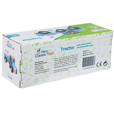 New Classic Toys Tractor blauw met aanhanger en melkbussen New Classic Toys Tractor blauw met aanhanger en melkbussen