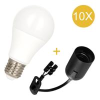 Bailey LED peerlampen (10st) + fittingen (10st) - E27- 10W (94W) - wit - thumbnail