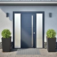 Plantenbakken 2 st 45x45x75 cm staal zwart - thumbnail